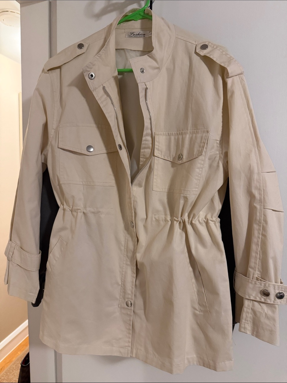 New not worn xxl Beige Utility Anorak Jacket -Fashion Collection